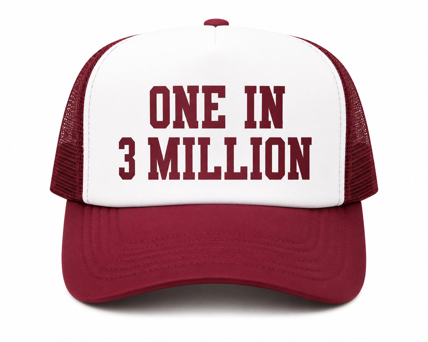 ONE IN 3 MILLION Trucker Hat | Crimson/White