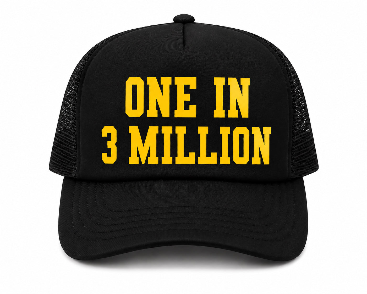 ONE IN 3 MILLION Trucker Hat | Yellow/Black