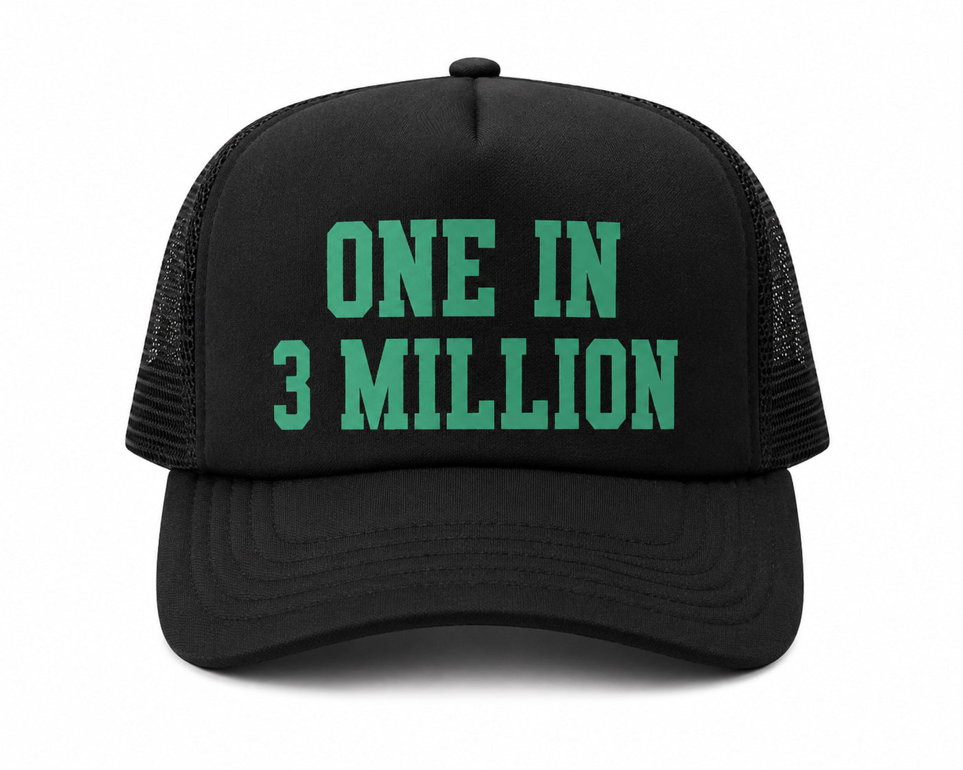 ONE IN 3 MILLION Trucker Hat | Green/Black